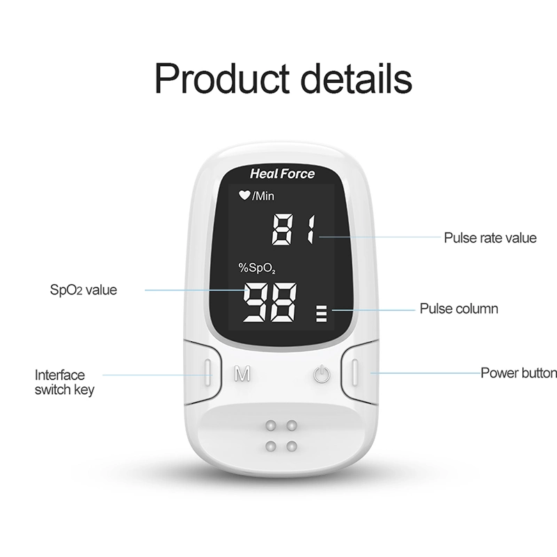 Free Sample Heal Force Wholesale Manufacturer CE Certificate Digital Oximeter Pulse Oximeter